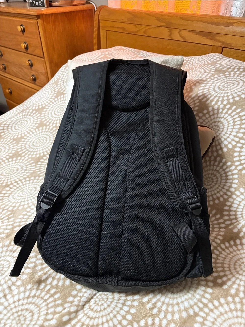 Harley-Davidson Black Backpack / travel bag . Very roomy . Orange Logo Patch